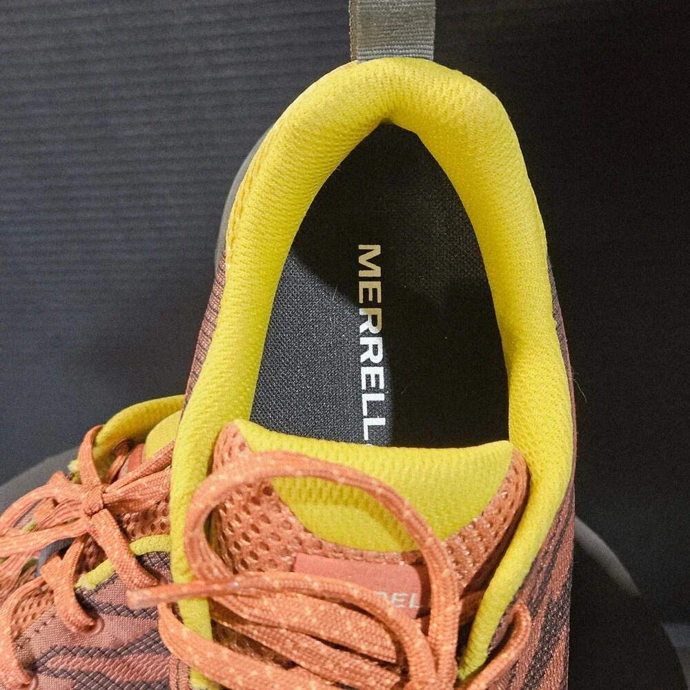 Merrell Shoes 11.5 Trail Running Hiking Orange Lime Grip Like new Condition